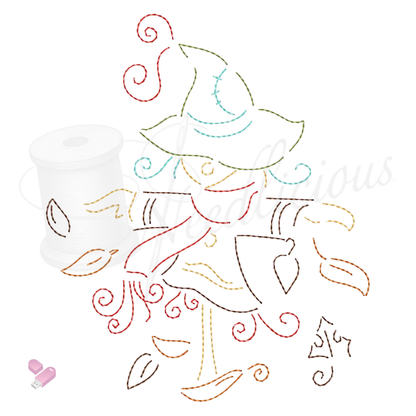 Scarecrow Line Art Machine Embroidery File