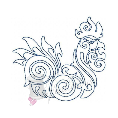 Power Roosters Bluework Set Machine Embroidery File