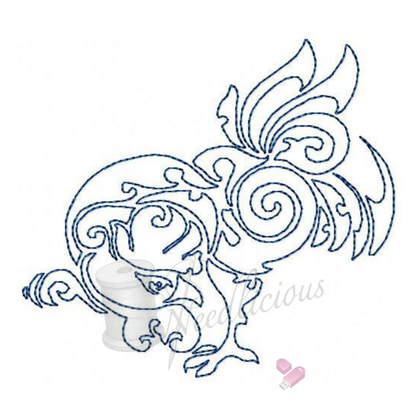 Power Roosters Bluework Set Machine Embroidery File