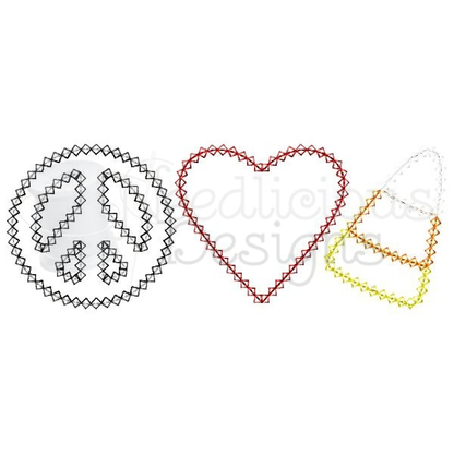 Peace Love Candy Corn Machine Embroidery Applique