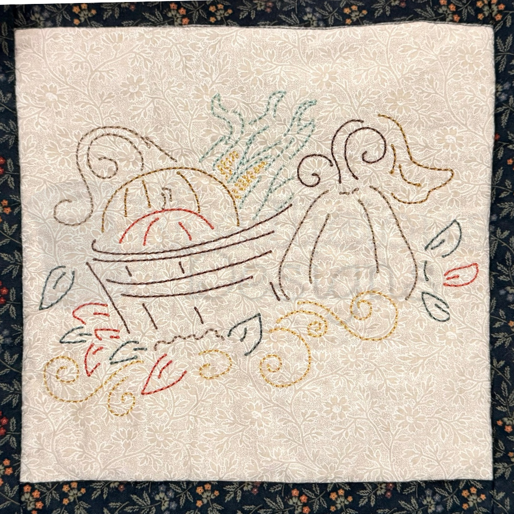 Fall Harvest Line Art Machine Embroidery File